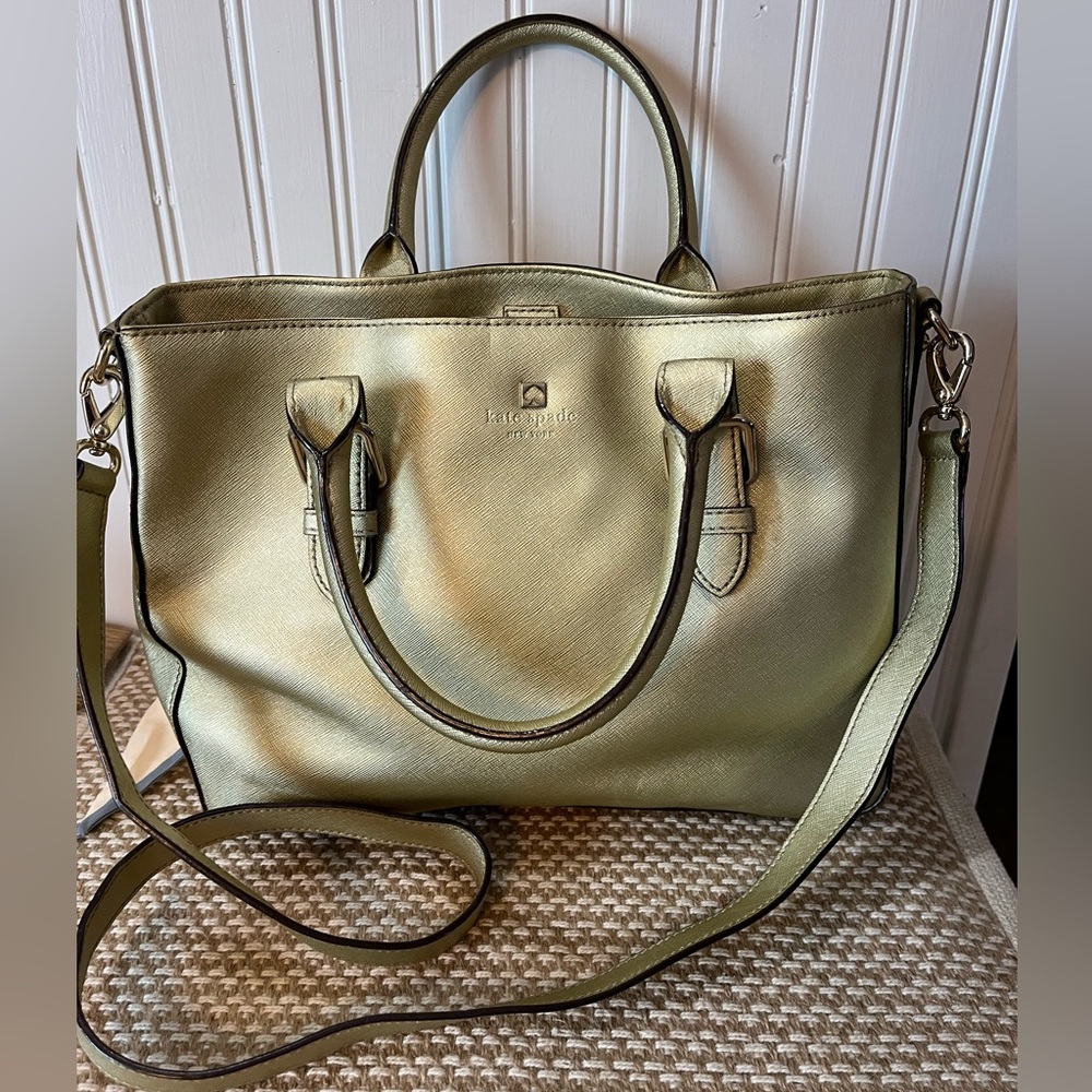 Kate Spade Cove Street Gold Metallic Satchel